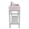 Pink Console Sink With Chrome Base, Modern, 40